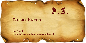 Matus Barna névjegykártya