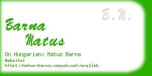 barna matus business card